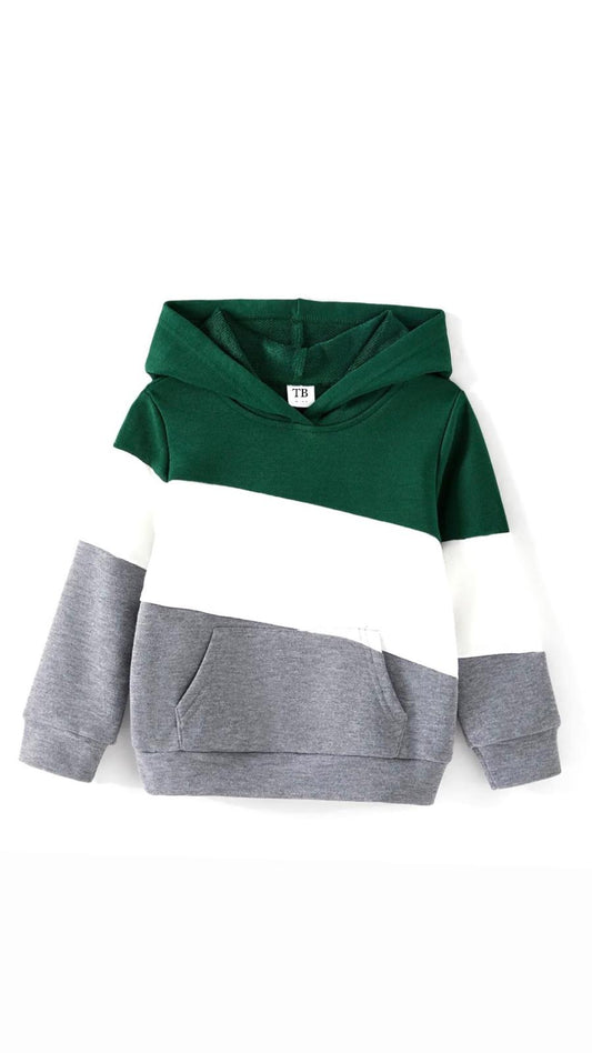 Green gray and white hoodie