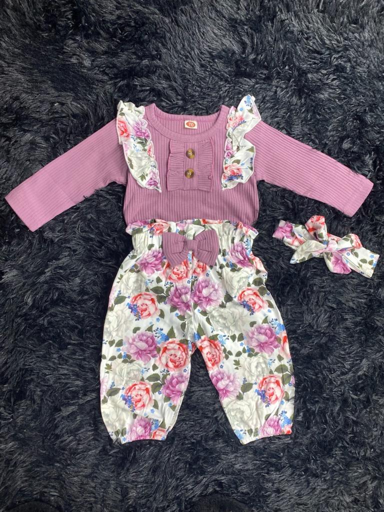 Purple flower two piece